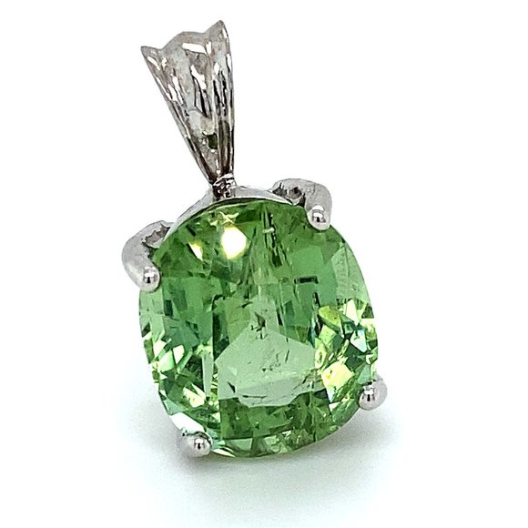 Mint Tourmaline 11.80ct Solid 14K Gold Pendant - Picture 1 of 7